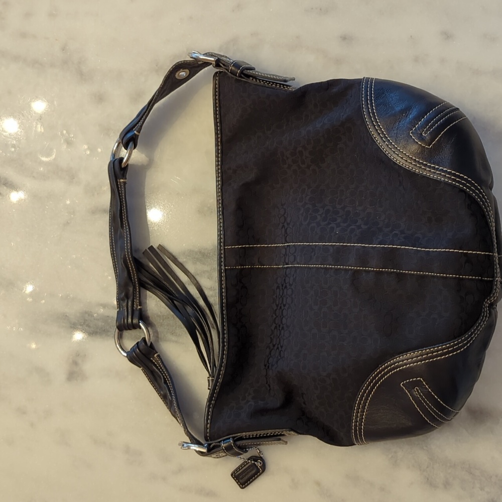Coach Black and Gray Hobo Bag